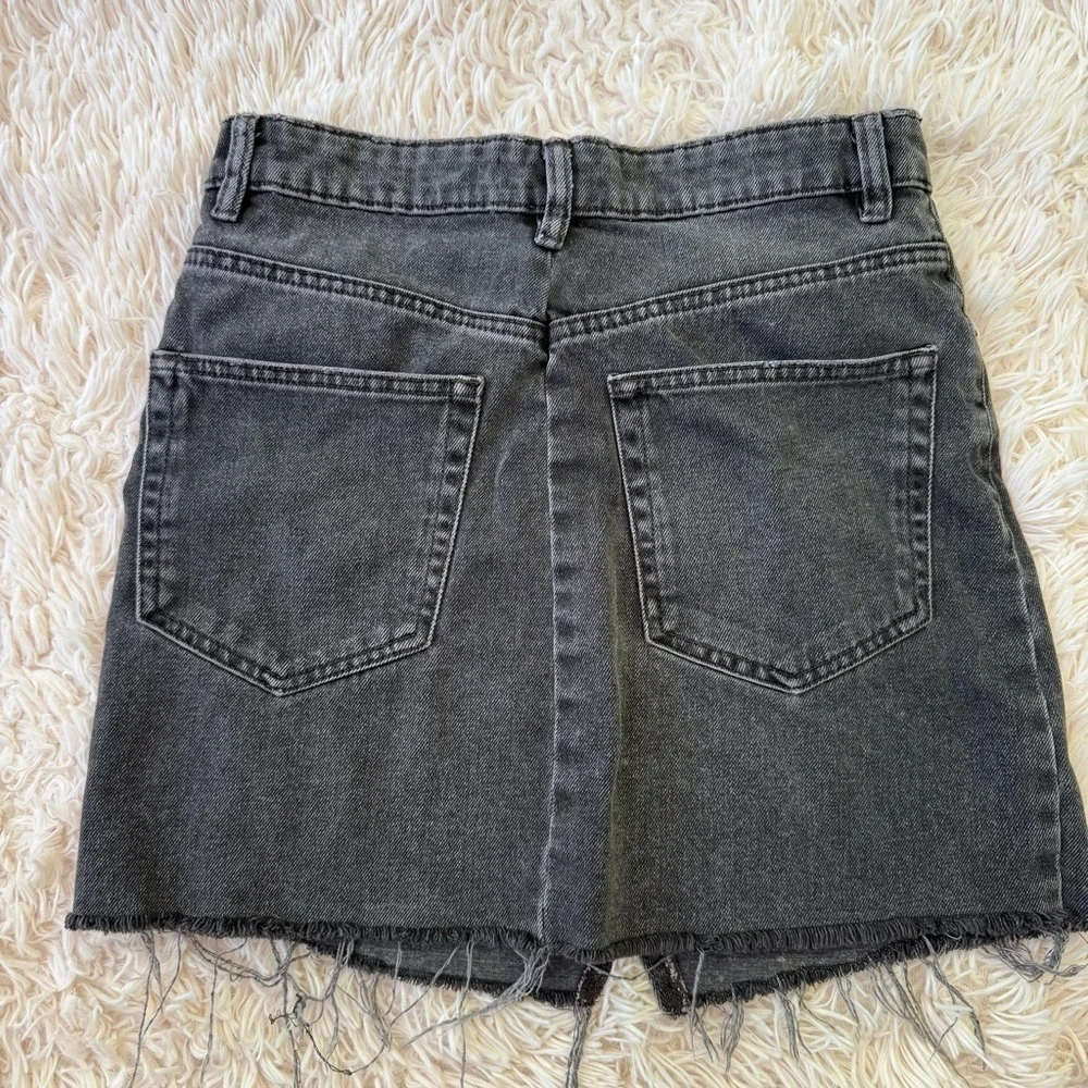 Zara denim Mimi skirt black cotton Size M pockets zip up casual